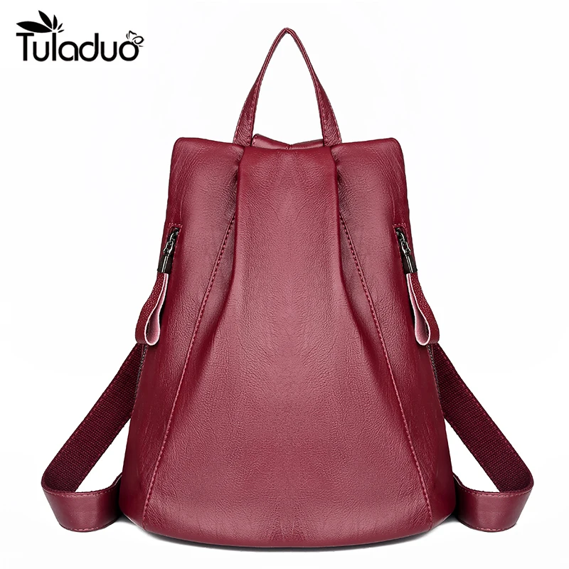 Mochilas Mujer новинка 2019 мягкие кожаные рюкзаки Студенческая сумка рюкзак для отдыха и