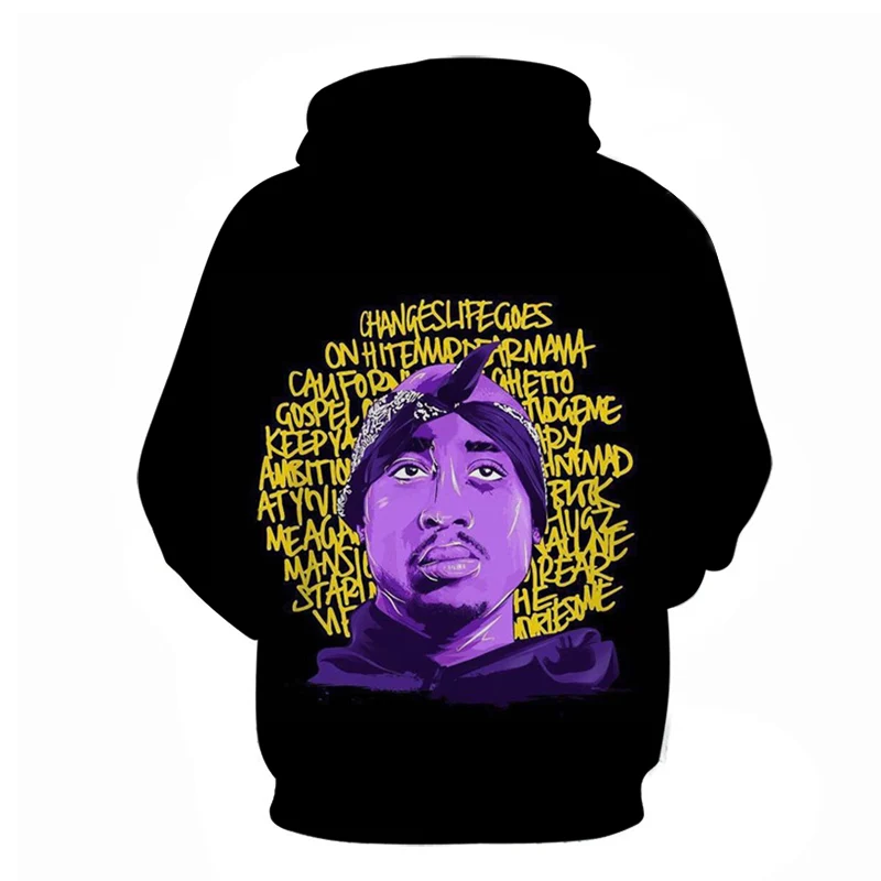 Мужские/женские толстовки, толстовка с длинным рукавом, 3D принт, 2pac, толстовки в стиле хип-хоп, пуловер с капюшоном, топы размера плюс S-6XL