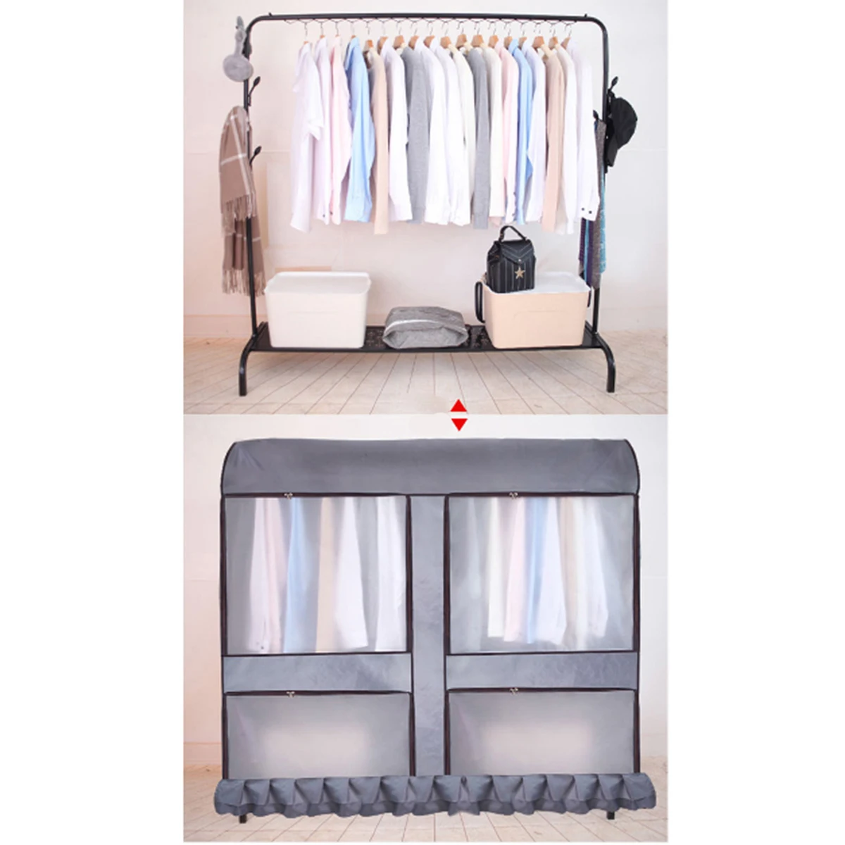 Прозрачный пылезащитный чехол для гардероба вешалка одежды влагостойкий