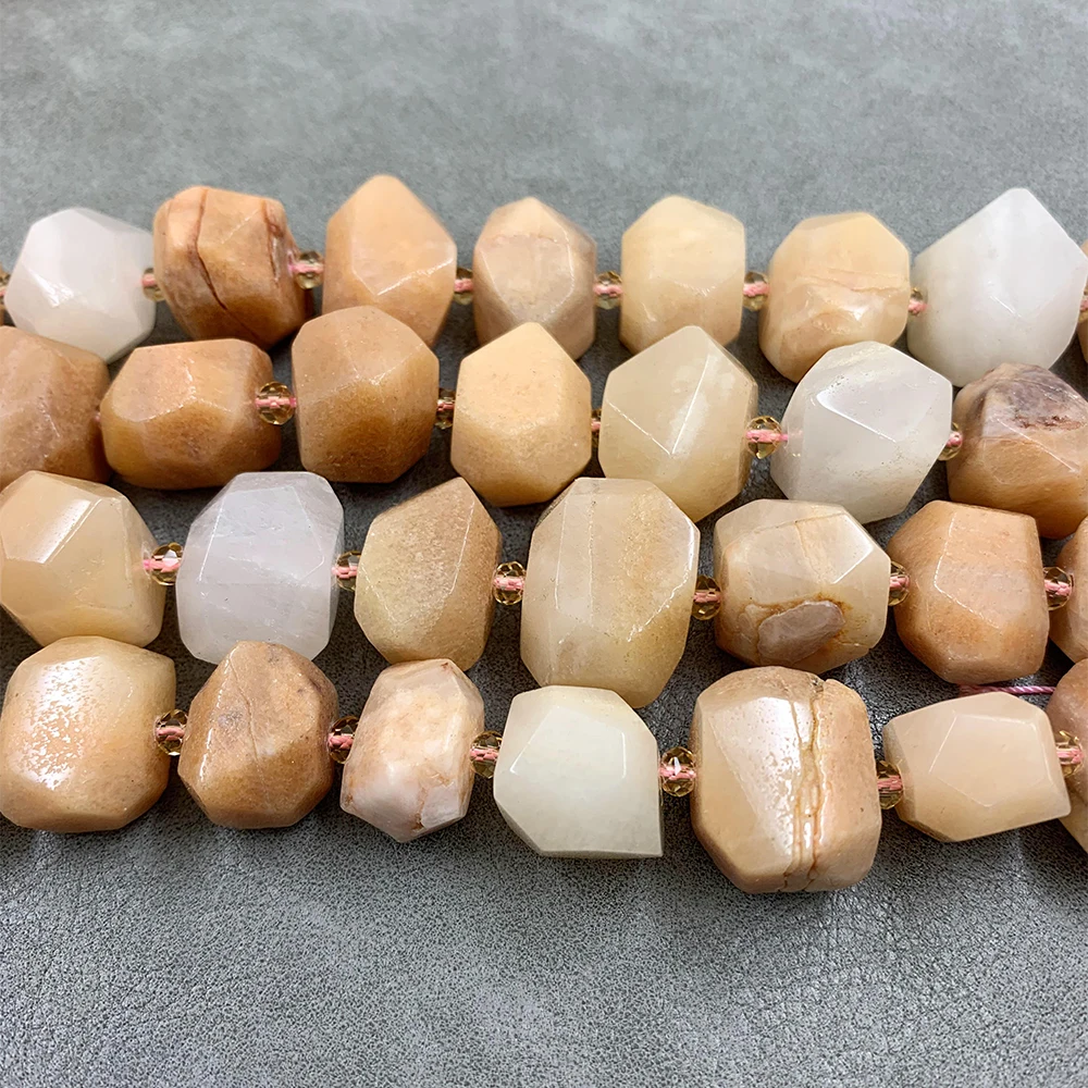 Natural Sunstone Faceted Gem stones Rondelle Nugget Freeform Loose Beads | Украшения и аксессуары