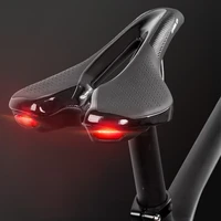 road bike saddle mtb bicycle seat with warning taillight usb charging mountain cycling racing pu breathable soft seat cushion