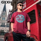 GXXH большой мужская мода бренд толстяк размера плюс XXL-7XL с короткими рукавами футболка с принтом 140 кг Лето бюст 138 см свободные футболки мужской