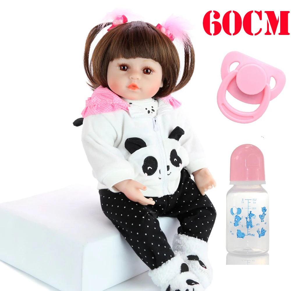 

60cm Soft Silicone Reborn Baby Dolls Lifelike 24 Inch bebes Reborn Menina Princess Girl Doll Children Birthday Gifts
