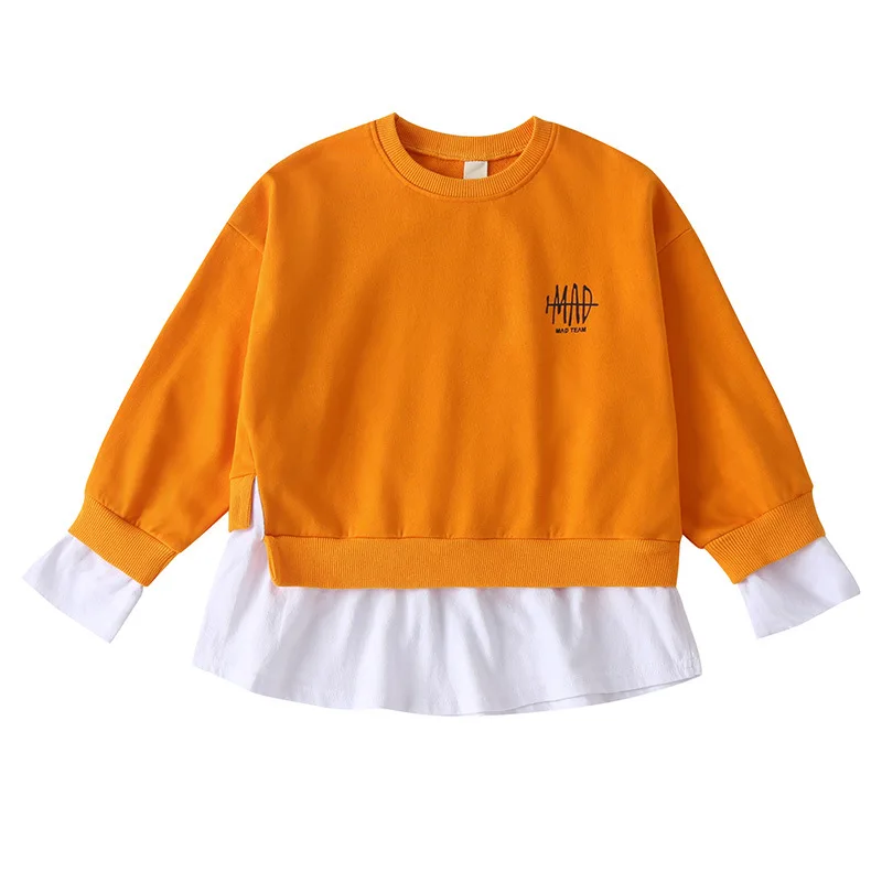 

Winter Children Casual Cotton Print Long Sleeve Patchwork Print Loose Fashion Girls T-shirt 2-7T