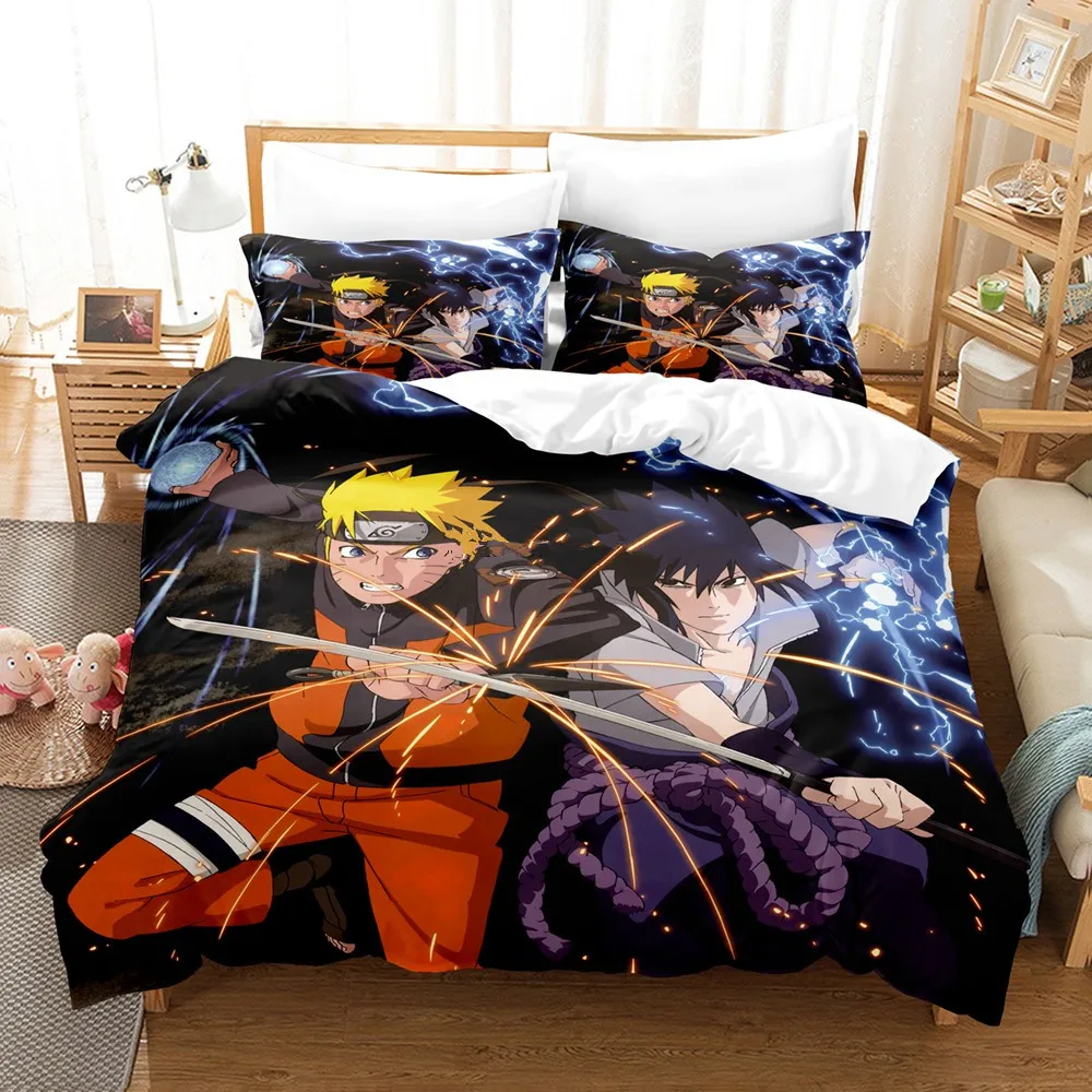 

Ninja Uzumaki Uchiha Narutoes Duvet Cover Cartoon Bedding Set Double 200x200 Size for Kids Boy Girls Bedroom Decor Home Textile