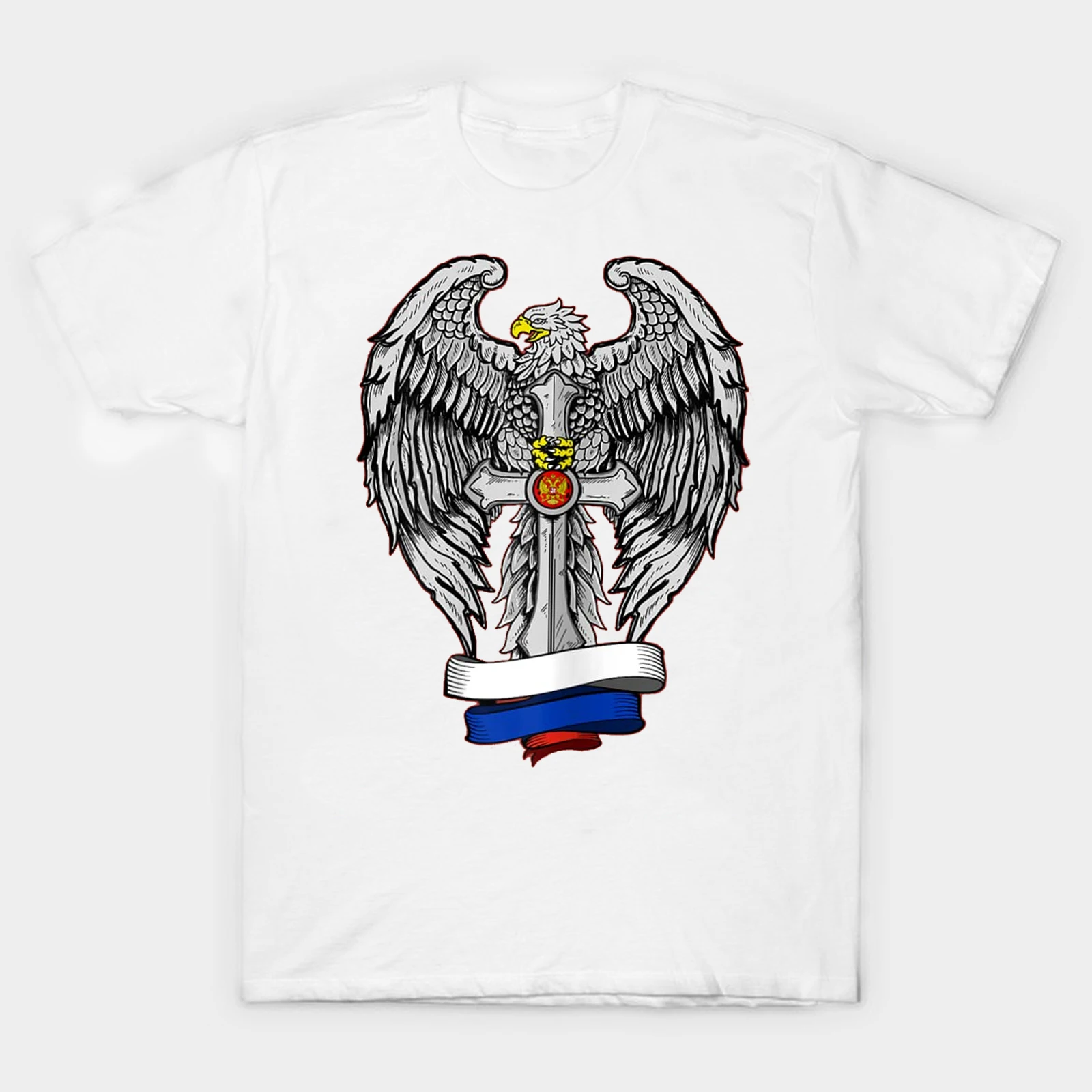 Гордый славянский русский родился в России. Мужская хлопковая футболка с