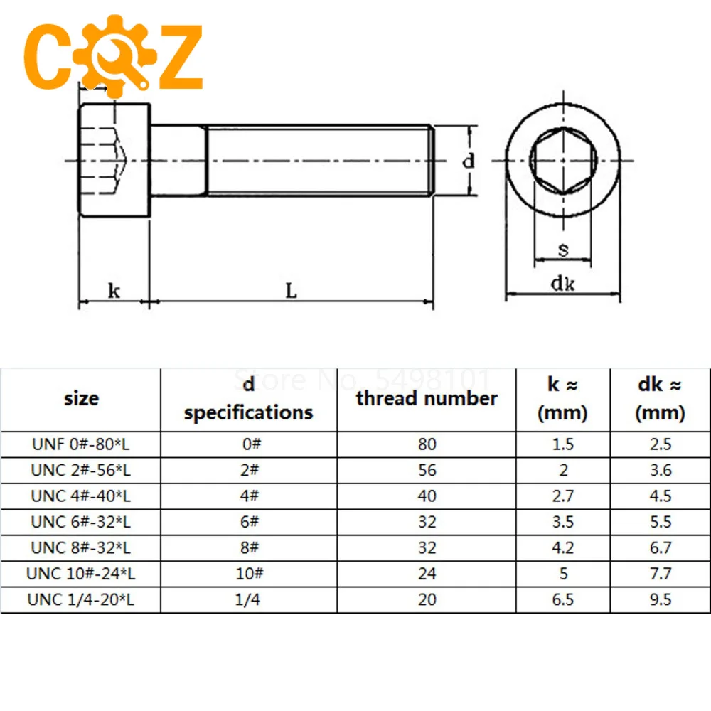 UNF 0 # 80 UNC 2 56 4 40 6 32 8 10 24 US грубая резьба 304 A2 из нержавеющей стали шестигранный винт с