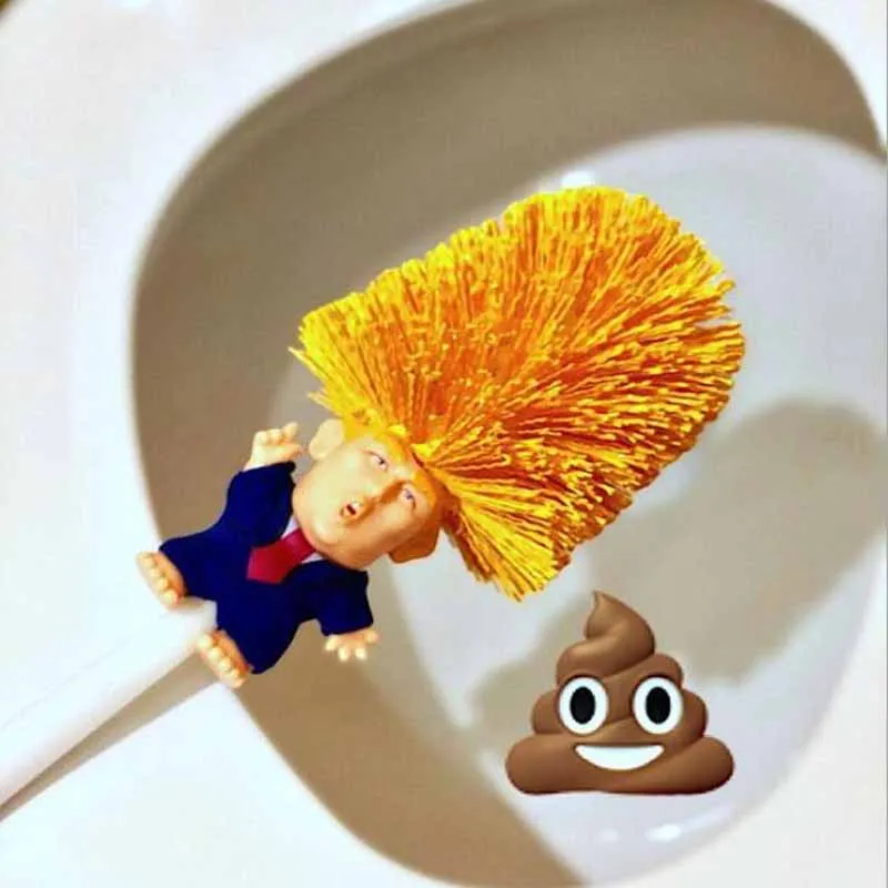 Туалетная щетка с Эммануэль макроном французская туалетная президентом Трампом