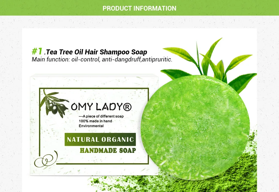 OMY LADY 6 шт. 100% чистый натуральный шампунь ручной работы мыло чайное масло