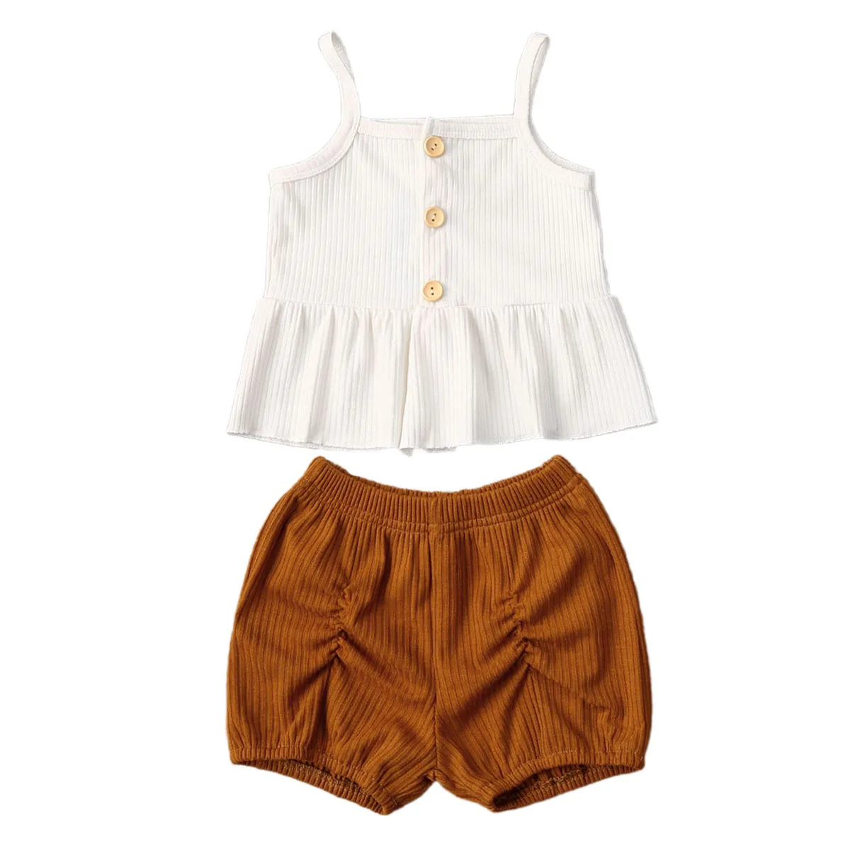 

Toddler Kids Baby Girl 6M-3T 2PCS Summer Clothes Strap Dress Tops Shorts Pants Outfits