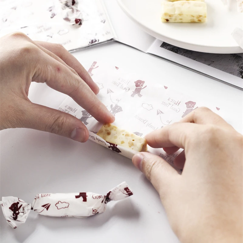 100 шт упаковка для выпечки нуга оберточная бумага свадебных конфет обертки чая