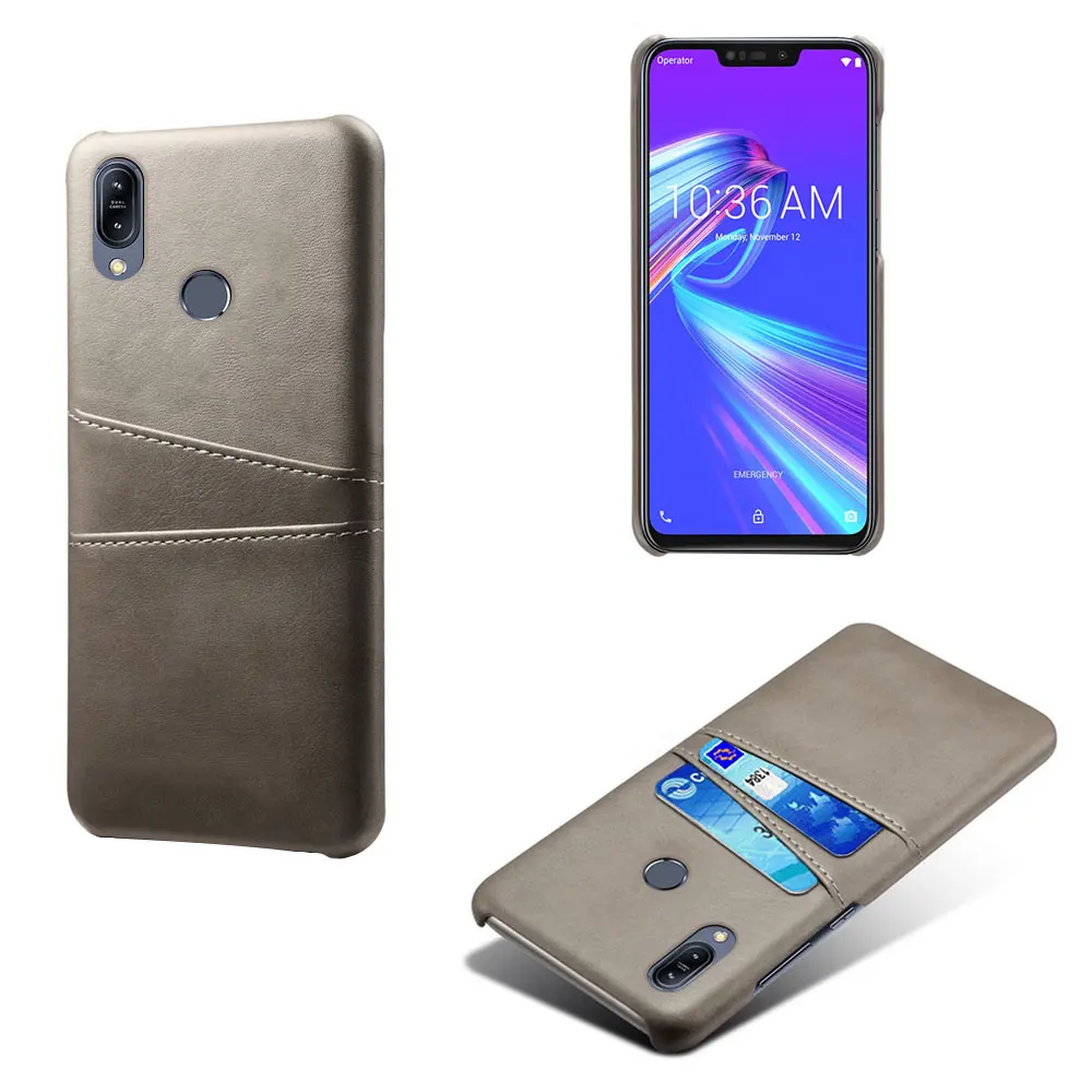 Кожаный держатель для карт чехол для телефона для ASUS ZC600KL ZB601KL ZB602KL ZA551KL ZB631KL ZB633KL ZB634KL из искусственной кожи чехол для ASUS ZB631KL - Цвет: Case-Gray