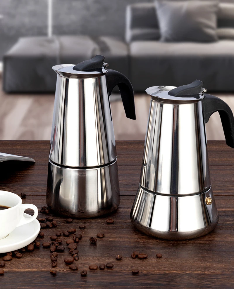 

100ml-600ml Mocha coffee maker MOCCA stainless steel filter Italian espresso machine Percolator tool
