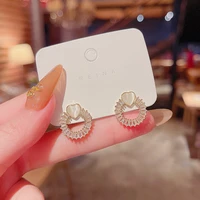 wholesale silver plated zircon fashion factory stud earrings dropshipping jewelry gift