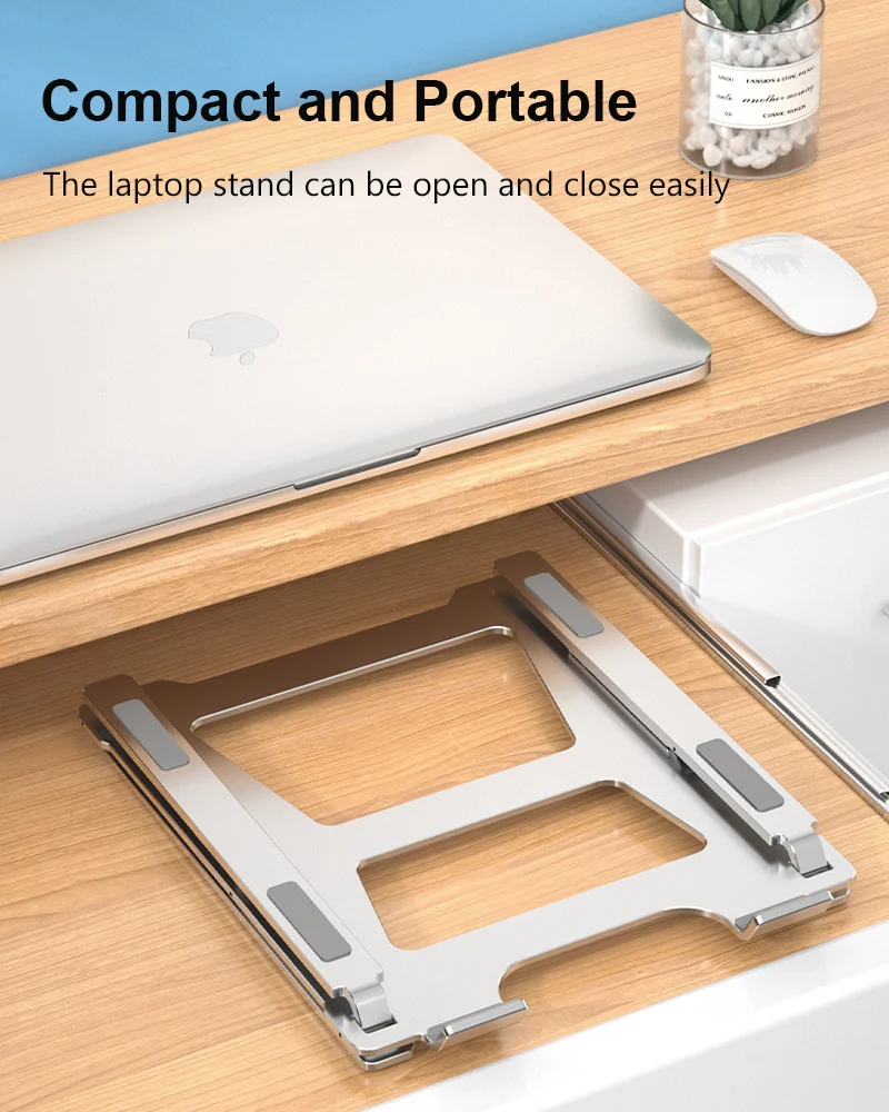 

Portable Laptop Stand Aluminium Foldable Support Notebook Stand For Macbook Pro Lapdesk Computer Laptop Holder Cooling Pad Base