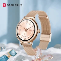 sanlepus 2021 stylish smart watch women men waterproof wristwatch casual smartwatch heart rate monitor for android apple xiaomi