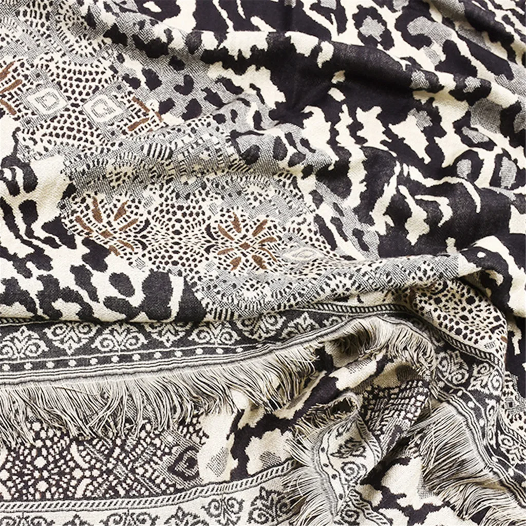 Мягкий зимний шарф унисекс с леопардовым принтом длинные зимние шарфы со змеиным