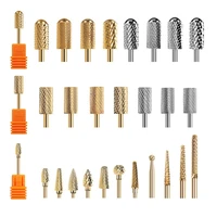 milling cutter golden tungsten carbide nail drill bits for electric nail drill manicure machine pedicure nail files accessories