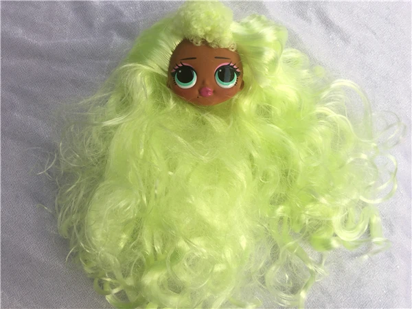 green hair head Модная Кукла-сестра, голова, оригинальное Тело, кукла для девочки, игрушка для волос, сделай сам, кукла, игрушка, часть для девушки, мода, сделай сам, туалетная игрушка, 1/6, кукольные парики - Цвет: green hair head