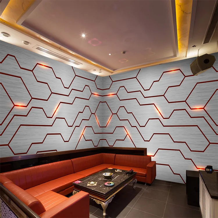 3D геометрические металлические линии росписи простой современный офис