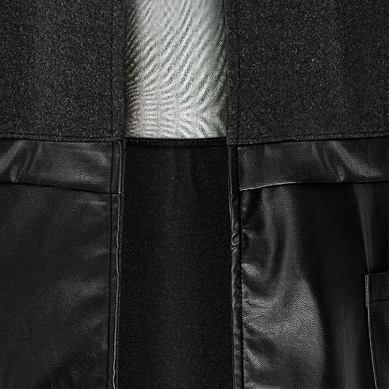 

Women's Coat Autumn Winter Women's Plus-size Classic Black Long Collar Slim Long Sleeve Leather Trench Coat Women's Jacket