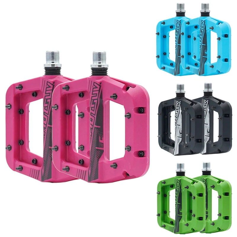 

MOTSUV Bicycle Pedal Nylon Fiber Ultralight Wide Bearing Pedal Flat Platform Pedals 9/16 Inch MTB Bicycle Parts