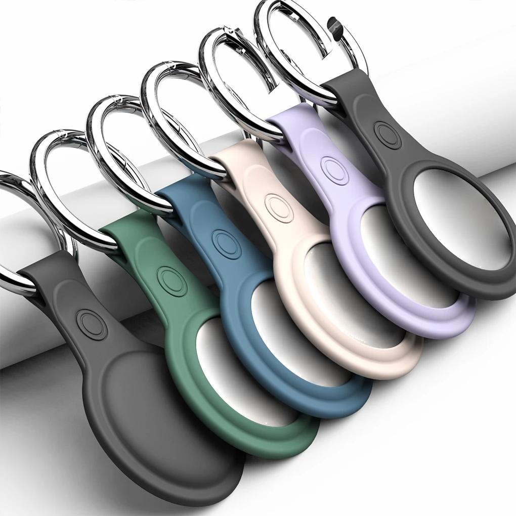 

Protective Case For AirTags Tracker Cover Anti-lost Locator Key Ring TPU Hanging Protector Case Replacement for Airtags