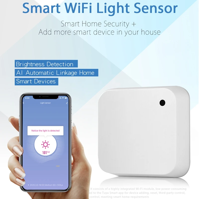 

Tuya Wifi Tuya Smart Battery Waterproof Light Brightness Sensor, Linkage Smart Home, Switch, Lamp, Socket, Motor, Etc