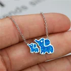 Милая подвеска в виде слона, мамы и слона, голубая цепочка, ожерелье, женское очаровательное свадебное ювелирное изделие для невесты, подарок для матери