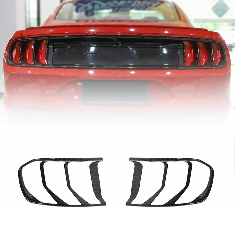 

Tail Light Lamp Cover Guard Trim Frame Bezel for Ford Mustang 2018 2019 Carbon Fiber