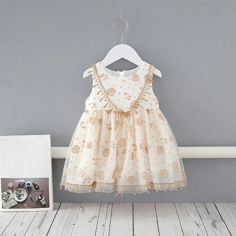 

Toddler Baby Girls Dresses New Summer Sleeveless Sequined Kids Clothes Ball Gown 0-4Y
