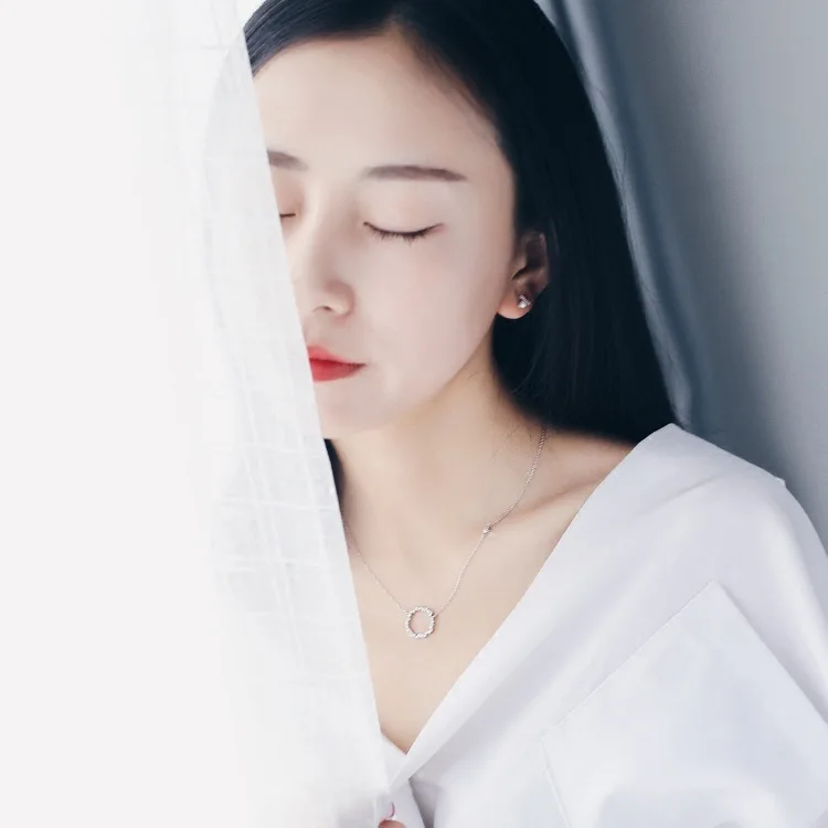 Kindey серебряный цвет ювелирные изделия кристалл круг ожерелья для женщин