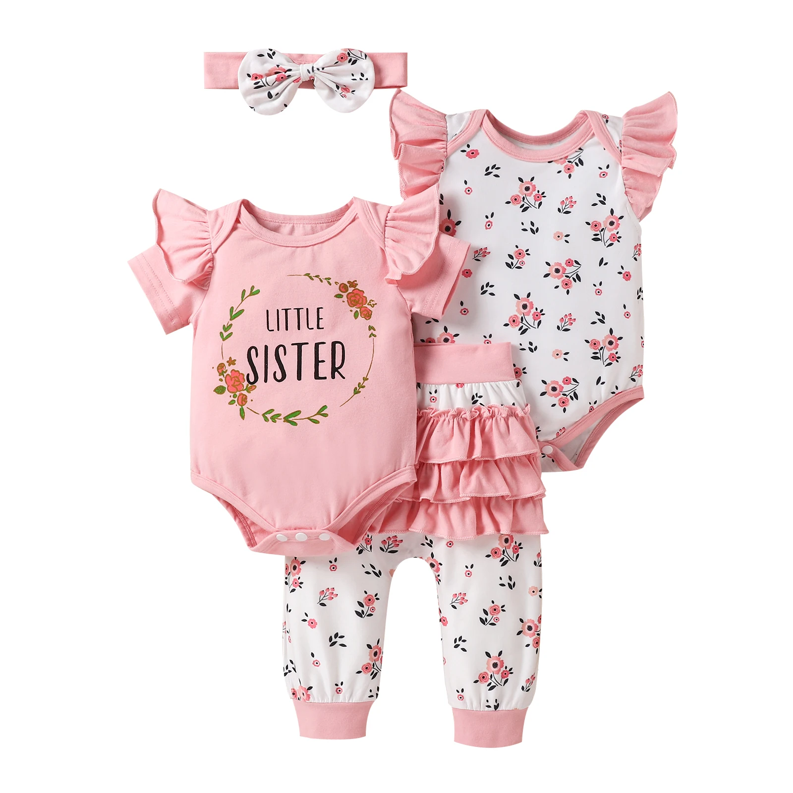 

Ma&Baby 0-24M Summer Newborn Infant Baby Girl Clothes Set Flower Letter Romper Ruffle Pants Headband Outfits DD43