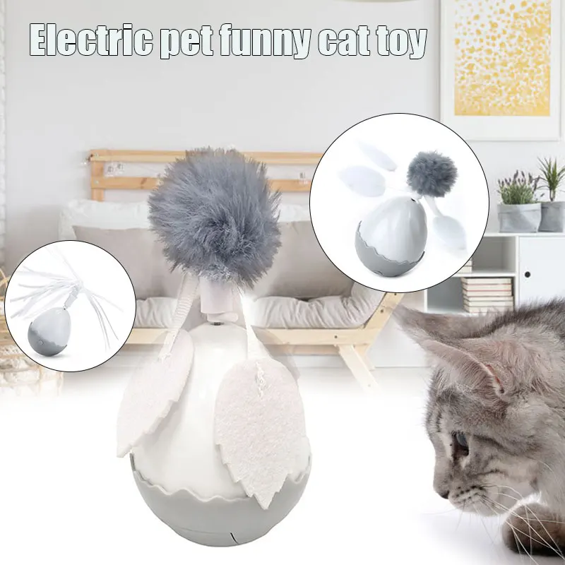 

Good Healthy Pet Toys Dog Cat Puzzle Toys Electric Tumbler Rotation Ball ABS Material 2 Detachable Heads Rotation Ball