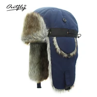 outfly winter hat bomber hat men with earmuffs to keep warm and thicken ski windproof mens russian hat