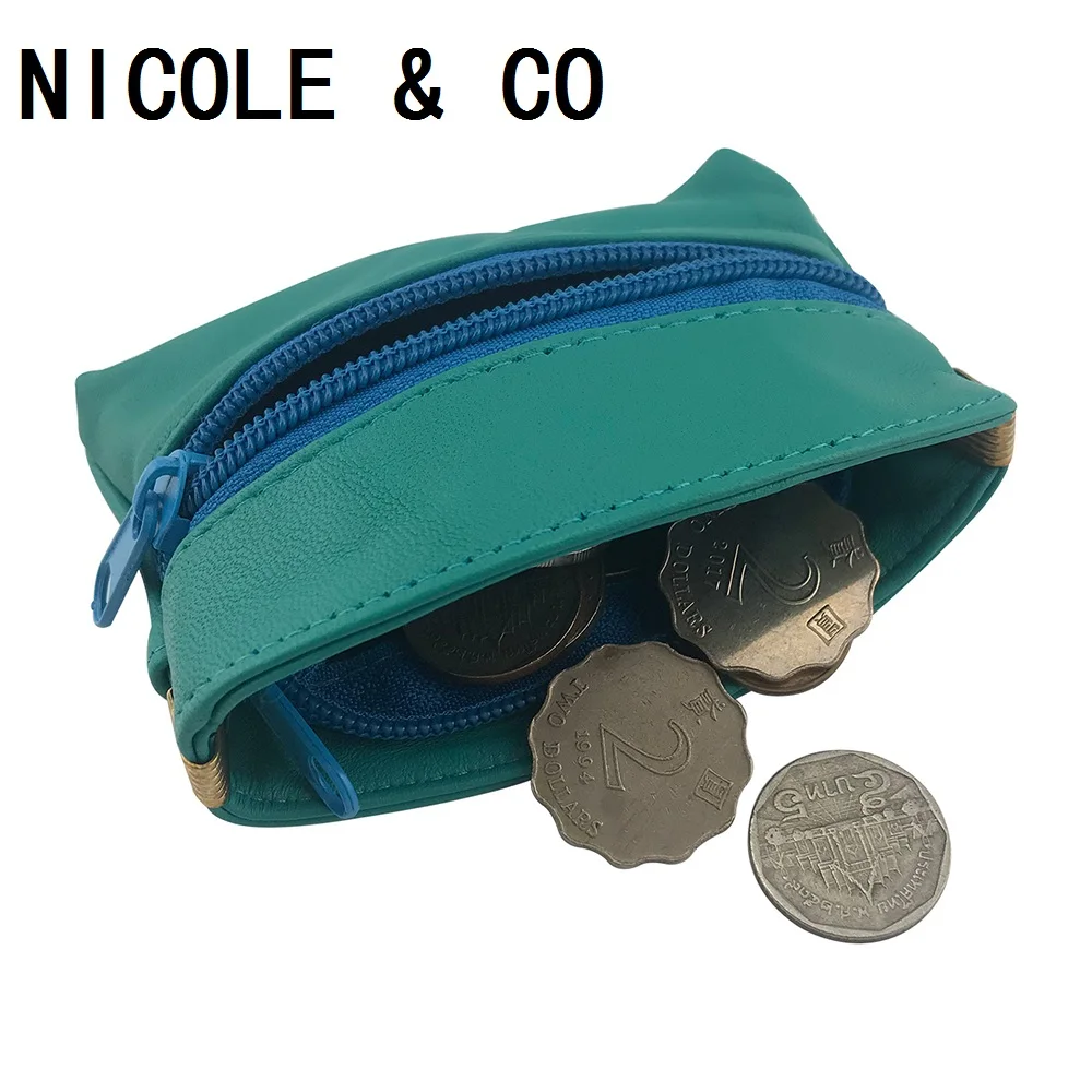 

NICOLE & CO Spring /summer fashion new ladies zipper coin purse girl coin purse female mini money bag leather wallet credit card