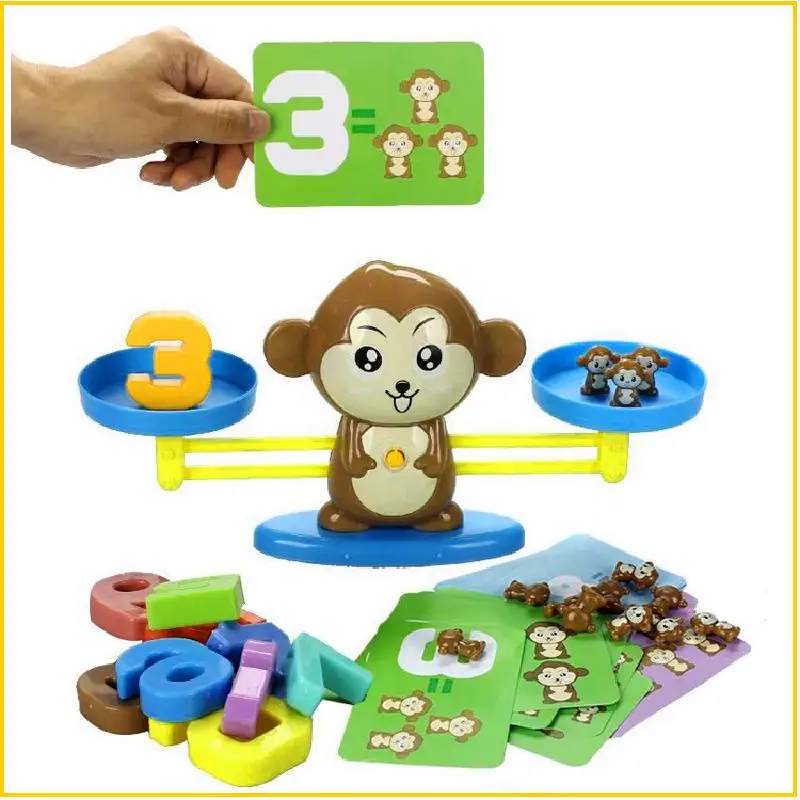 С принтом обезьяна цифровые весы Игрушки для раннего обучения детей баланса