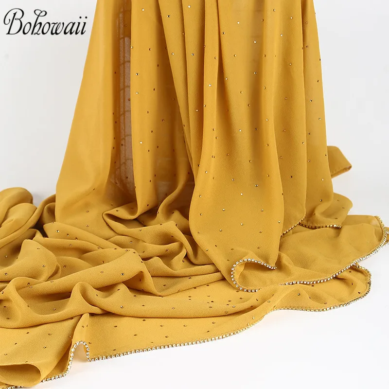 BOHOWAII модный мусульманский шарф хиджаб для девочки Femme Voile Mousseline Hijabi шифон
