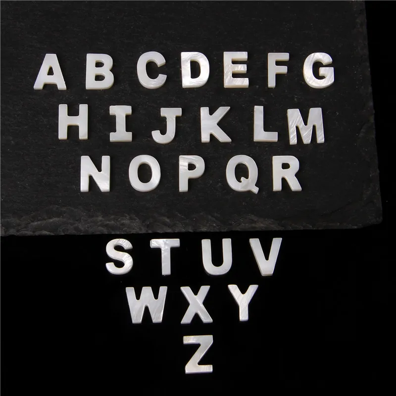 

26 Capital Letter Shell Beads Top Drilled Charm Alphabet Bead For Jewelry Making Handmade Diy Name Bracelet Necklace Accessories