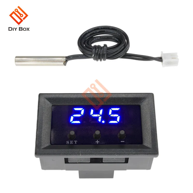 W1209 Blue W1209 светодиодный цифровой датчик температуры Термостат контроллер DC12V красный/синий/зеленый/белый терморегулятор инкубатор метр W1209WK - Цвет: W1209 Blue