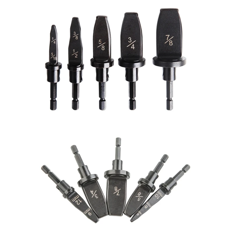 

5pcs Pipe Expander Metric and Inch Pipe Expander Hexagonal Handle Air Conditioner Copper Pipe Reamer Electrician Repair Tools