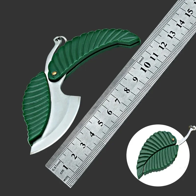

Portable Leaf Shape Knife Multifunction Stainless Steel Folding Fruit Knife Camping Kitchen Tools Survival Knife Camping Gear
