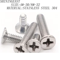 50pcslot 4 40 8 32 stainless steel american standard phillips crossed countersunk flat head small mini screw1106
