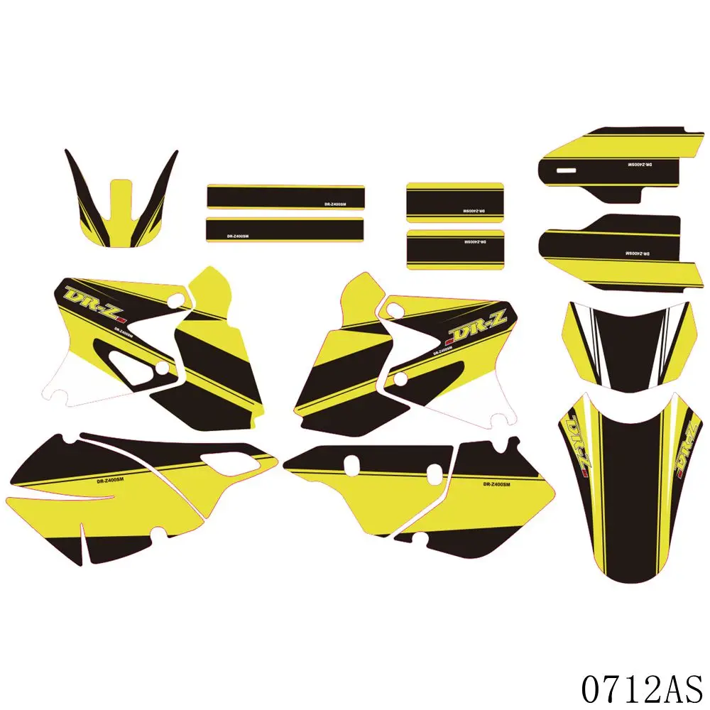

Full Graphics Decals Stickers Motorcycle Background Custom Number Name For SUZUKI DRZ400 SM S E DRZ 400 SM S E 2000-2020