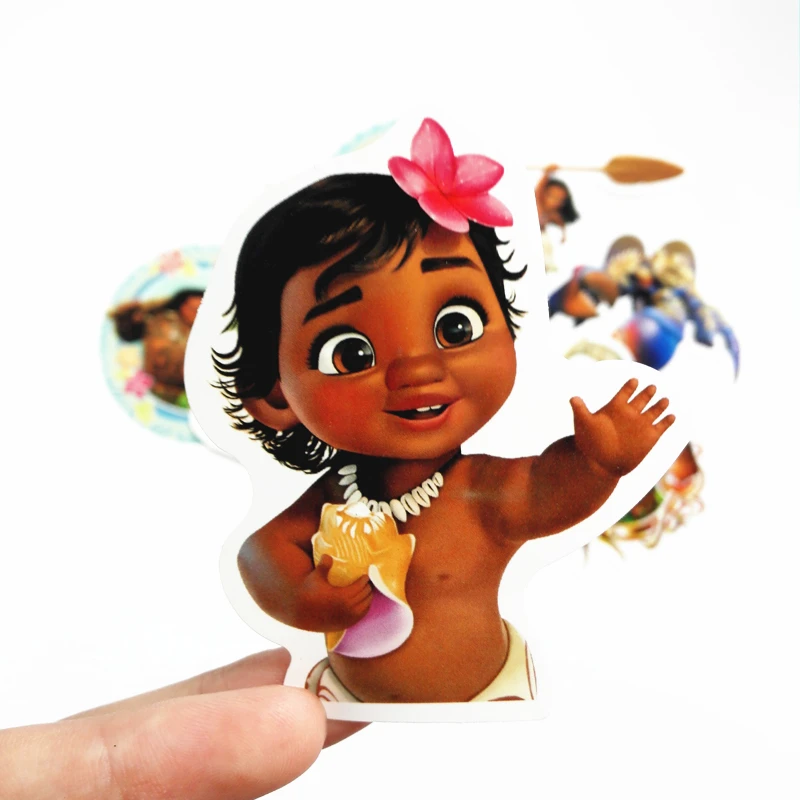Cubierta de carrito de monopat&iacute;n para nevera, pegatinas impermeables para ruedas, mochilas y mesas, moana, 11 unids/lote-1
