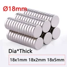 NdFeB круглые мощные магниты диаметром 18 мм толщиной 1 2 5 мм редкоземельные сильные поделки постоянный неодимовый магнит N35