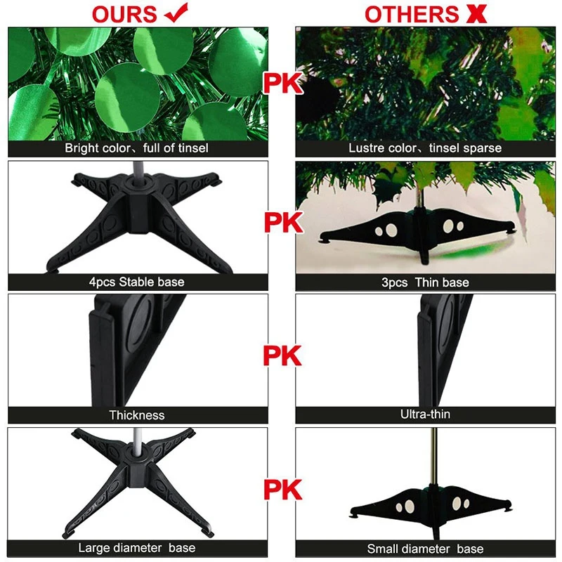 5 футов Рождественская елка с подставкой великолепная Складная искусственная