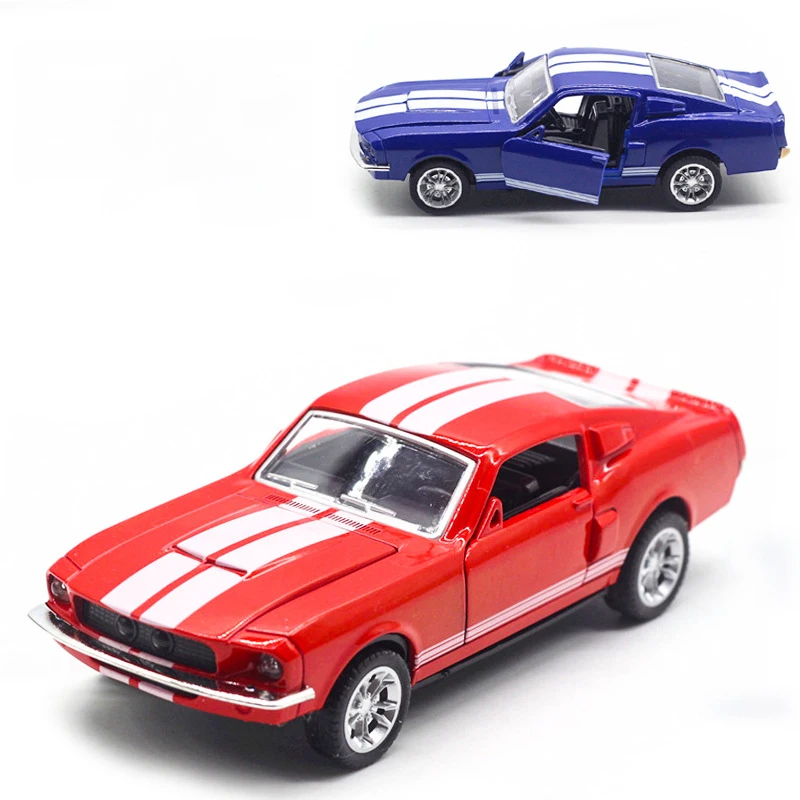 

Модель классического Ретро винтажного автомобиля Ford Mustang 1:32, литье под давлением, дверь с откидной крышкой, игрушечный автомобиль, украшени...
