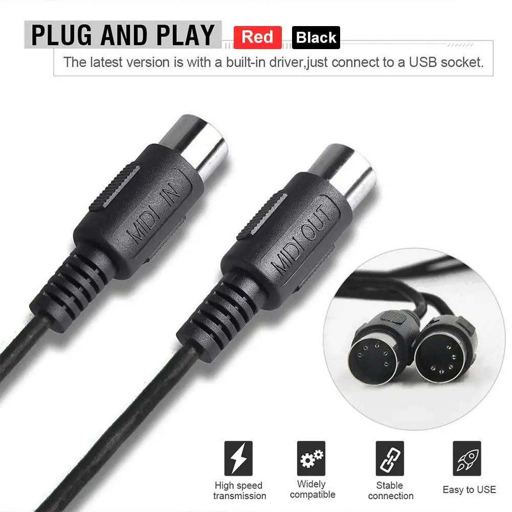 Электрический Кабель-адаптер с USB на 2 MIDI для ПК музыкальная клавиатура