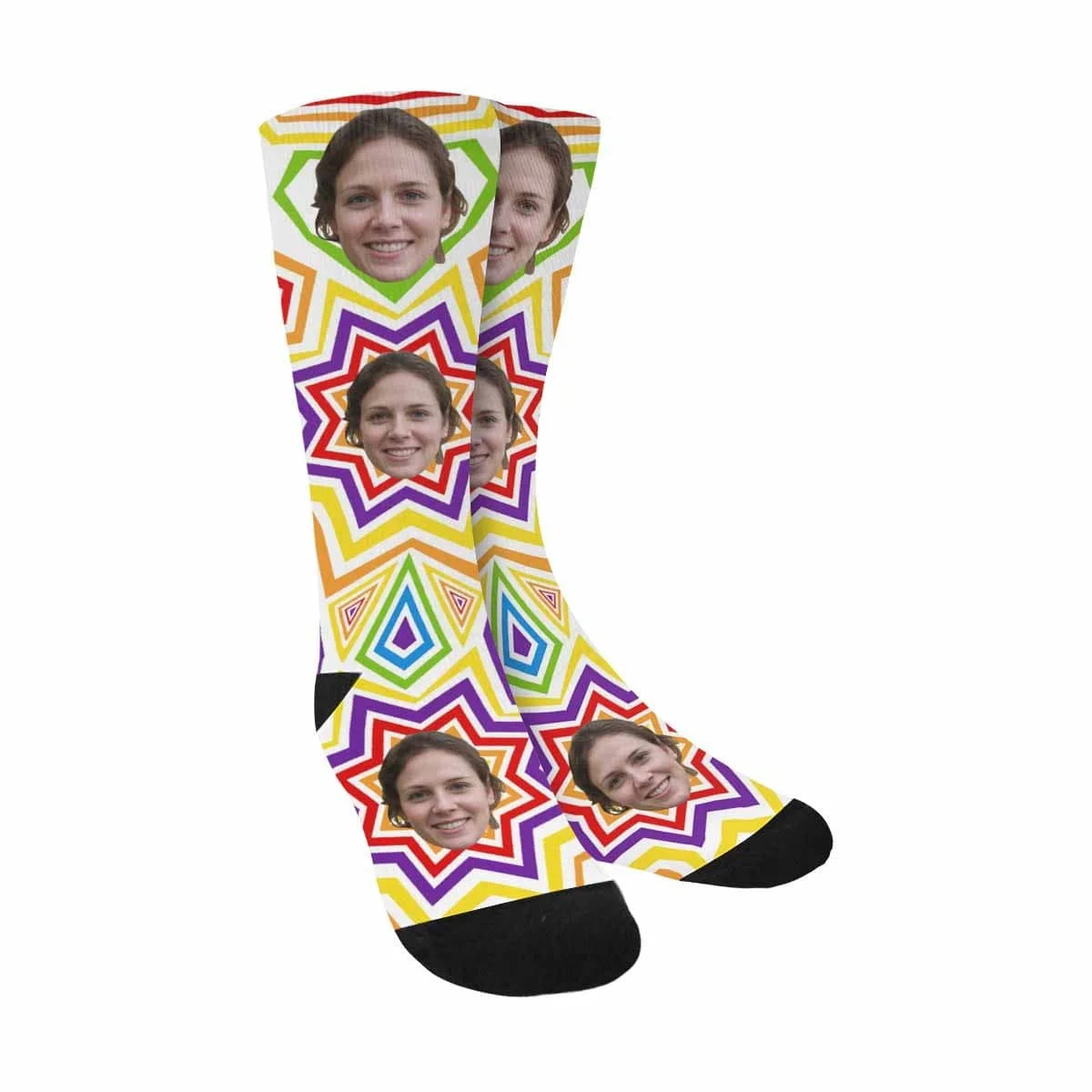 

Custom Face Color Stripes Sublimated Crew Socks